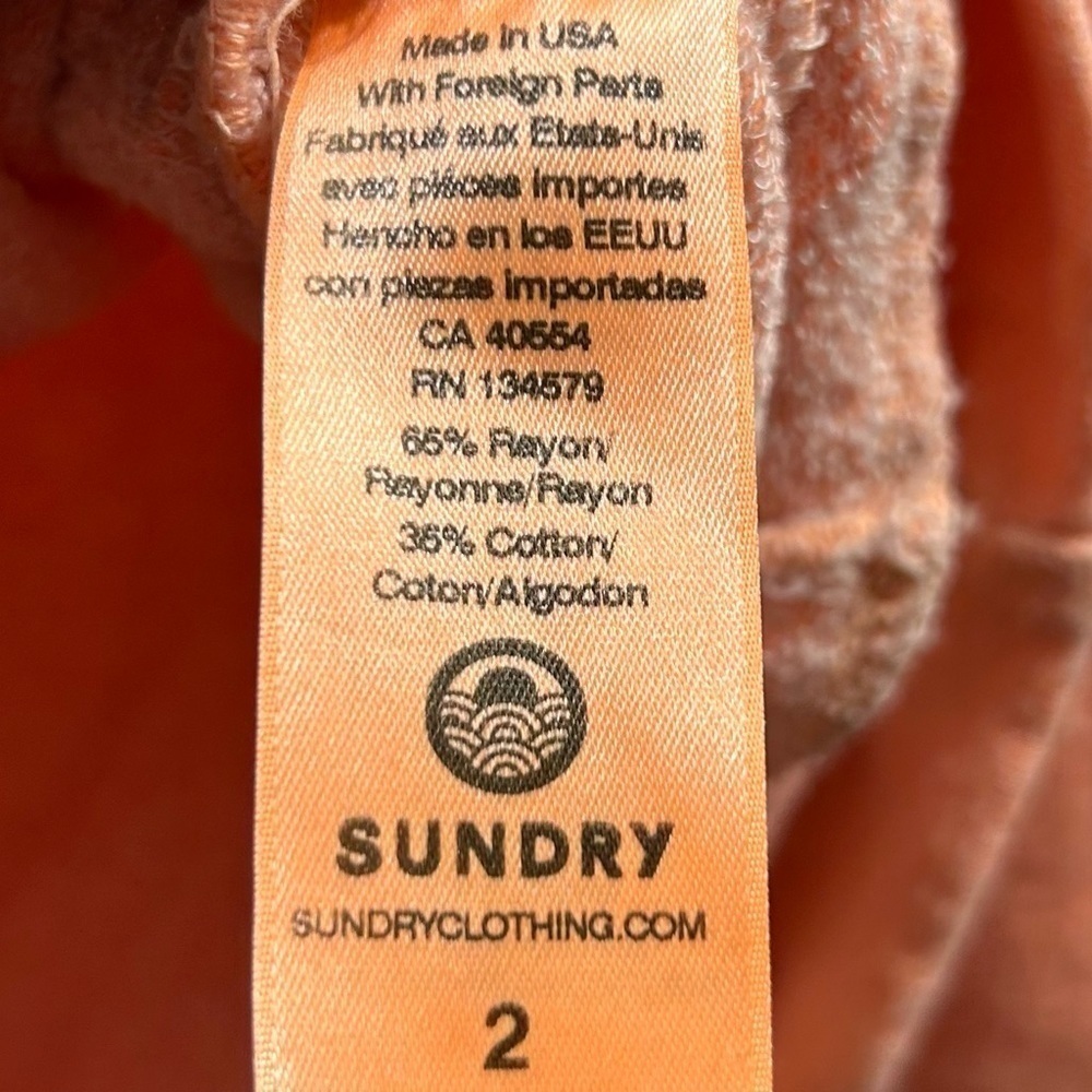 Sundry Crew Neck Oversized Sweatshirt Womens Pullover Long Sleeve Outdoor Size M - Picture 9 of 9